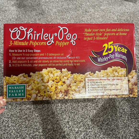 Whirley Pop Other - NEW Original Whirley Pop 3 Minute Stovetop Popcorn Popper